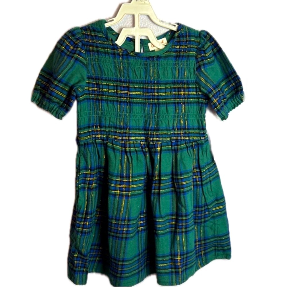 Cat & Jack Green Plaid Kids Dress